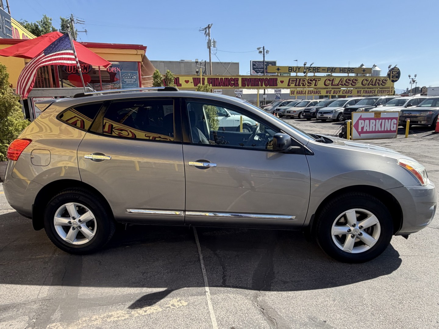 2012 Naples Gold Metallic /Black Nissan Rogue S AWD (JN8AS5MV8CW) with an 2.5L L4 DOHC 16V engine, Continuously Variable Transmission transmission, located at 801 South State Street, Salt Lake City, UT, 84111, (801) 328-0098, 40.751953, -111.888206 - Clean title! No accidents on Carfax! SUV has been maintained Carfax shows regular service and oil changes were done. Approved for up to a 5 year warranty that can be added. Passed all mechanical certifications and inspections and has been approved for an extended warranty. Features: 4WD/AWD, ABS B - Photo#3