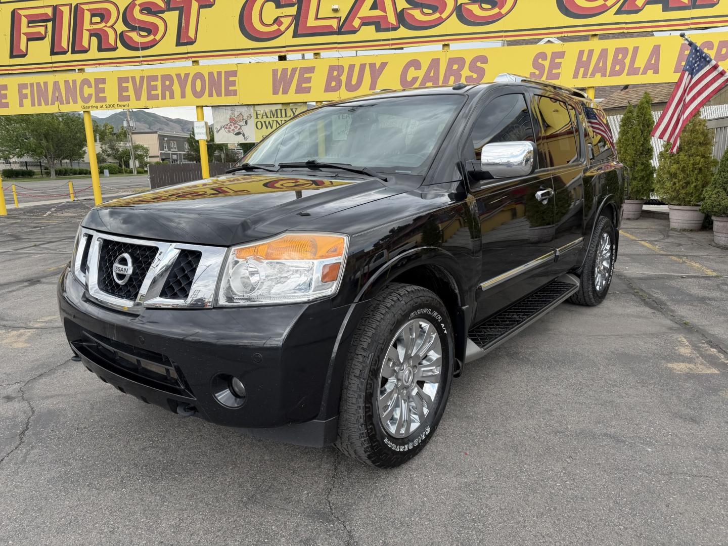 2015 Black /Black Nissan Armada SL 4WD (5N1BA0NC3FN) with an 5.6L V8 DOHC 32V FFV engine, 5-Speed Automatic transmission, located at 801 South State Street, Salt Lake City, UT, 84111, (801) 328-0098, 40.751953, -111.888206 - Immaculate inside and out! Super Clean! Clean Title no accidents! Must see for anyone looking for a clean Armada with 4x4. Approved for up to a 5 year warranty that can be added onto the vehicle at time of sale. Passed all emissions and has been inspected by a certified mechanic and approved for up - Photo#1
