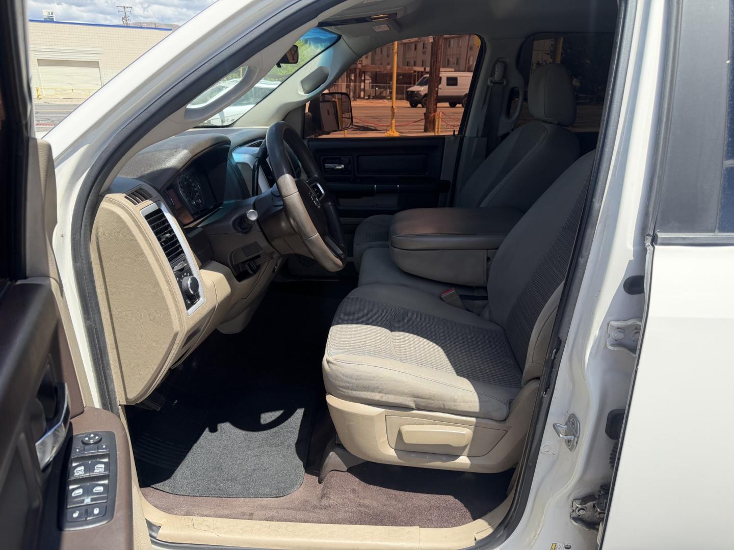 2009 Super White /Tan Dodge Ram 1500 SLT Crew Cab 4WD (1D3HV13P49S) with an 4.7L V8 SOHC 16V FFV engine, 5-Speed Automatic transmission, located at 801 South State Street, Salt Lake City, UT, 84111, (801) 328-0098, 40.751953, -111.888206 - Seats up to 6 People! Folding Armrest! Clean Title! Clean Carfax! Carfax shows regular service was performed and maintained. Nice affordable 4x4 truck great summer time truck for towing or winter truck for 4x4 as well! Passed all inspections already by a certified mechanic and has been approved for - Photo#15