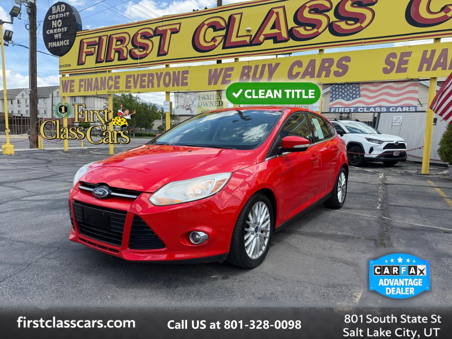 2012 Salsa Red Pearl /Tan Ford Focus SEL (1FAHP3M21CL) with an 2.0L L4 DOHC 16V engine, 6-Speed Automatic transmission, located at 801 South State Street, Salt Lake City, UT, 84111, (801) 328-0098, 40.751953, -111.888206 - Clean Title! Clean Carfax! Carfax shows only 2 previous owners and regular service was performed and maintained. Nice reliable and fuel efficient 2012 Ford Focus SEL with the dependable 2.0L 4 Cylinder engine! Great commuter car, first car, or affordable daily driver with a comfortable interior and - Photo#0