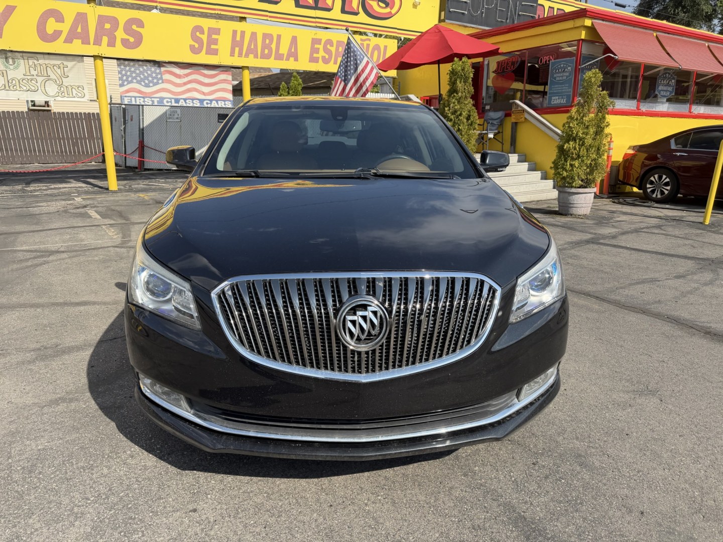 2014 Black /Brown Buick LaCrosse Leather Package (1G4GB5G37EF) with an 3.6L V6 DOHC 24V FFV engine, 6-Speed Automatic transmission, located at 801 South State Street, Salt Lake City, UT, 84111, (801) 328-0098, 40.751953, -111.888206 - Wow immaculate condition inside and out! This is a must see! Low miles only 96,652 that is very low for the year! Come in today and see for yourself how nice this Buick Lacrosse is! Approved for up to a 5 year warranty and passed all inspections! Clean title! Features: Leather-appointed seating,- Photo#1
