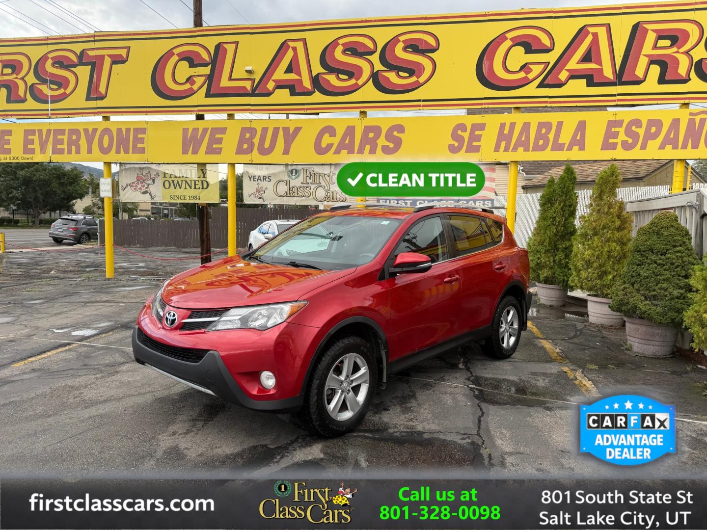 2013 Flame Red /BLACK Toyota RAV4 XLE AWD (2T3RFREV9DW) with an 2.5L L4 DOHC 16V engine, 6A transmission, located at 801 South State Street, Salt Lake City, UT, 84111, (801) 328-0098, 40.751953, -111.888206 - Clean title! Immaculate condition inside and out! Carfax shows no accidents this suv has been meticulously maintained and cared for and had regular oil changes and service performed over 35 service records reported to Carfax that show regular maintenance. Approved for up to a 5 year warranty that co- Photo#0
