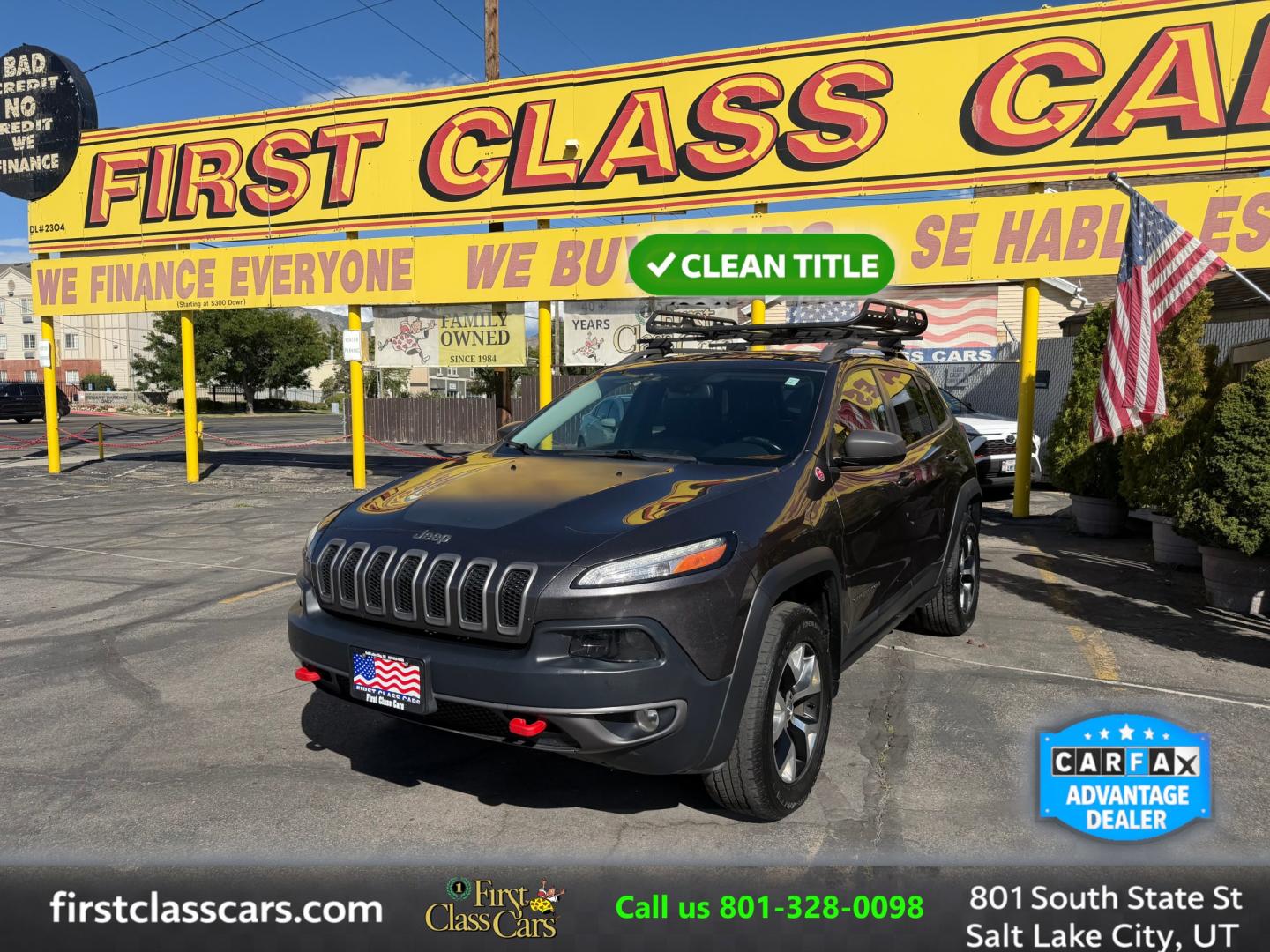 2016 Mineral Gray Metallic /Black Jeep Cherokee Trailhawk 4WD (1C4PJMBS6GW) with an 3.2L V6 DOHC 24V engine, 9A transmission, located at 801 South State Street, Salt Lake City, UT, 84111, (801) 328-0098, 40.751953, -111.888206 - Clean title no accidents on Carfax report! Perfect Jeep for winter great reliability and very good in the snow and 4x4 conditions! Includes the Trail Hawk package, roof rack and much more! Approved for up to a 5 year warranty that can be added at time of sale!!! Features: Automatic Transmission, 3.- Photo#0