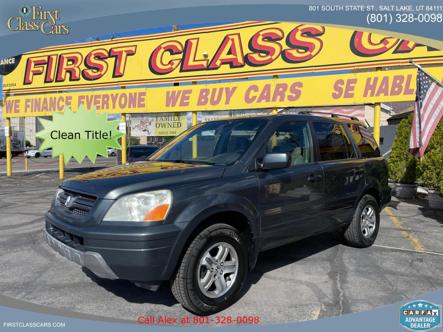 2003 Sagebrush Pearl /Gray Cloth Honda Pilot EX (2HKYF184X3H) with an 3.5L V6 engine, Automatic transmission, located at 801 South State Street, Salt Lake City, UT, 84111, (801) 328-0098, 40.751953, -111.888206 - 3rd row seating! 4x4! Clean title!!! Vehicle Features: EX Model, 3rd Rear Seat, 4WD-AWD, ABS Brakes, Air Conditioning, Alloy Wheels, AM-FM Stereo, Automatic Transmission, Cassette Player, CD Audio, Cloth Seats, Cruise Control, Fold-Away Third Row, Power Locks, Power Mirrors, Power Seat(s), Power W - Photo#0