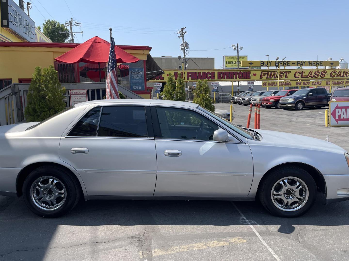 2003 Galaxy Silver Metallic /Gray Leather Cadillac Deville (1G6KD54Y13U) with an 4.6L V8 engine, Automatic transmission, located at 801 South State Street, Salt Lake City, UT, 84111, (801) 328-0098, 40.751953, -111.888206 - Clean Title!! Extra clean!! Immaculate condition!! Free Carfax!! Must see!! Warranty available!! Free Carfax!!! Vehicle Features: Alloy Wheels, AM-FM Radio, CD Player, Cruise Control, Leather Interior, Power Locks, Power Mirrors, Power Seats, Power Steering, Power Windows, Rear Window Defroster - Photo#3