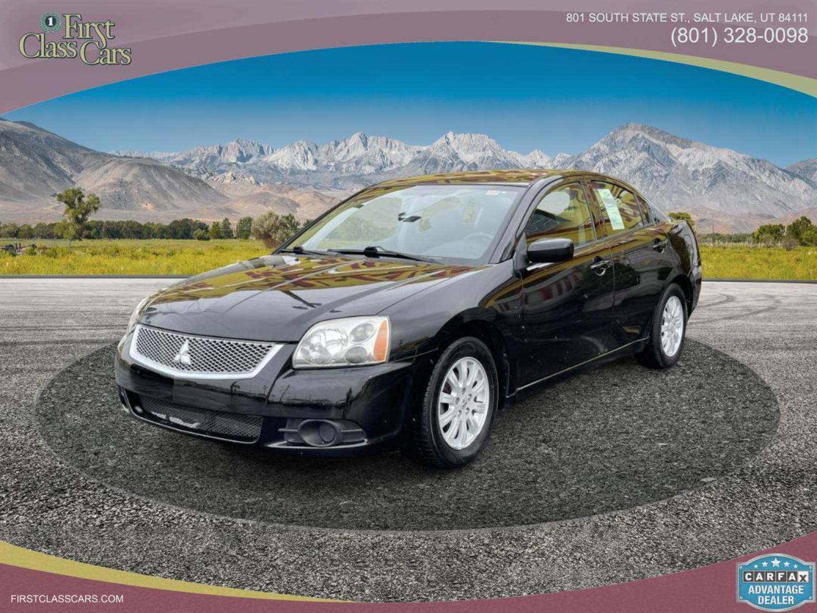 2012 Kalapana Black /Gray Cloth Mitsubishi Galant FE (4A32B2FF9CE) with an 2.4L I4 engine, Automatic transmission, located at 801 South State Street, Salt Lake City, UT, 84111, (801) 328-0098, 40.751953, -111.888206 - Life is crazy. Now is the time to buy! All of our prices are just dollars above our cost. These prices will change as soon as life isn't so crazy. So please call or come in. We are here to save you a lot of money! Our service department is OPEN DAILY to help with any of your service needs. P - Photo #0